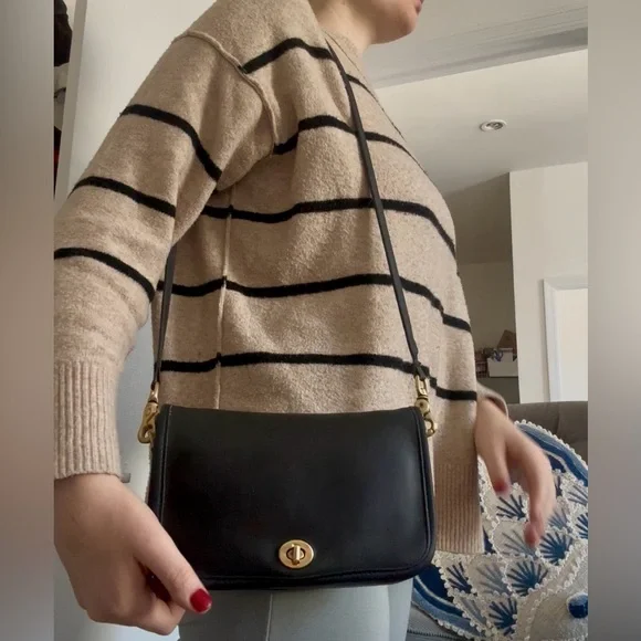 Coach Vintage Full Leather Penny Pocket Crossbody with Removable Strap - Black - Picture 2 of 9